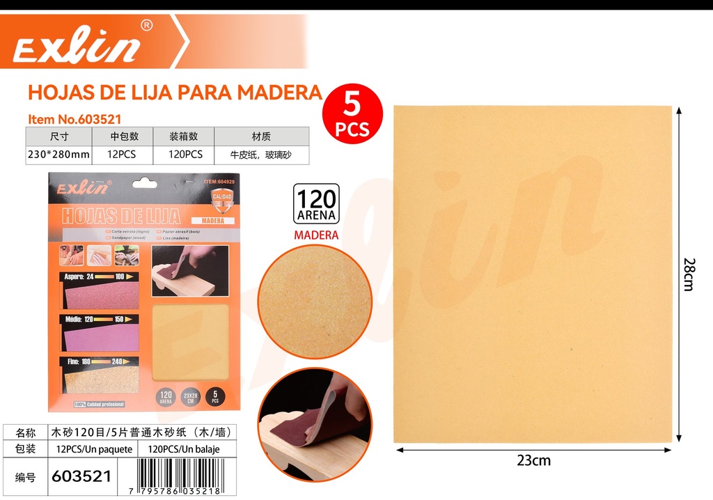 [603521] HOJAS DE LIJA PARA MADERA