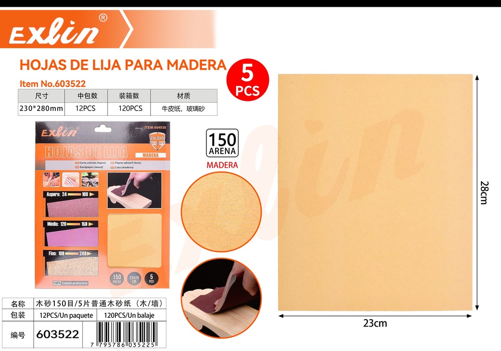 [603522] SANDING SHEETS FOR WOOD