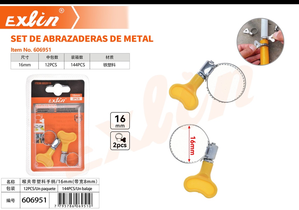 [606951] SET DE ABRAZADERAS DE METAL