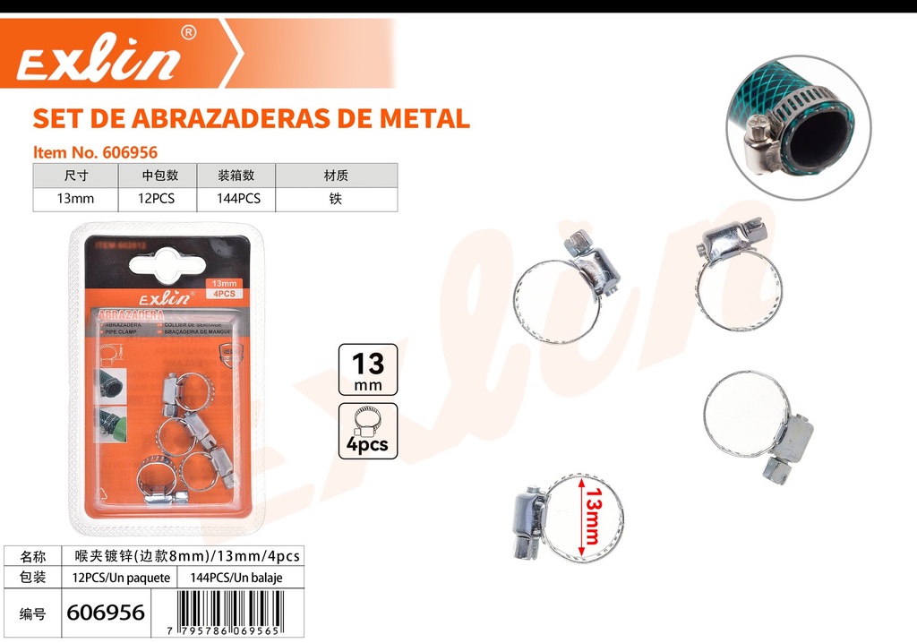 [606956] SET DE ABRAZADERAS DE METAL