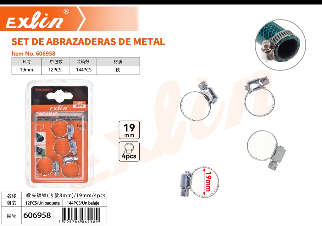 [606958] SET DE ABRAZADERAS DE METAL