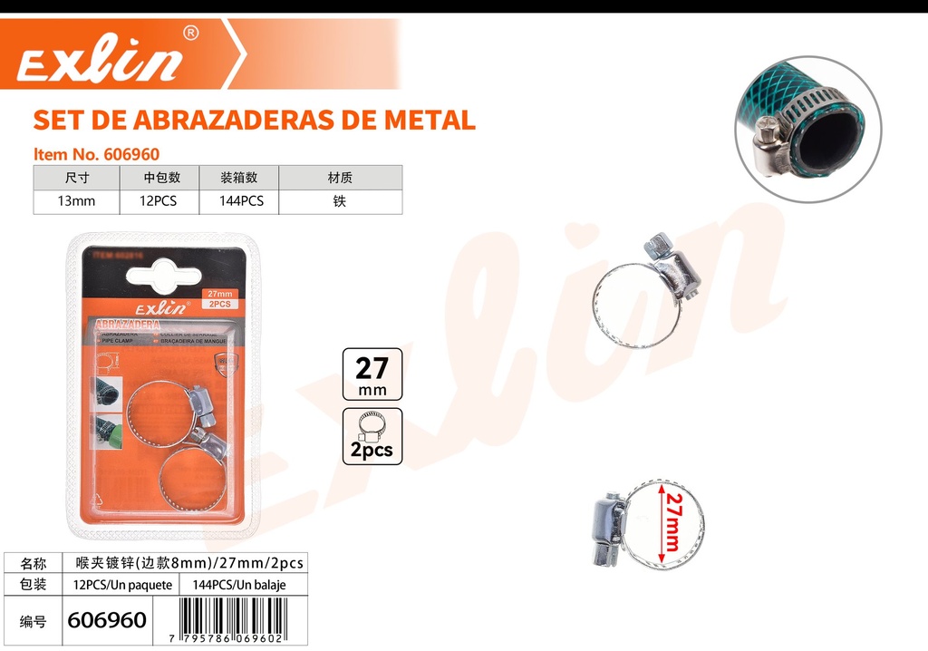 [606960] SET DE ABRAZADERAS DE METAL