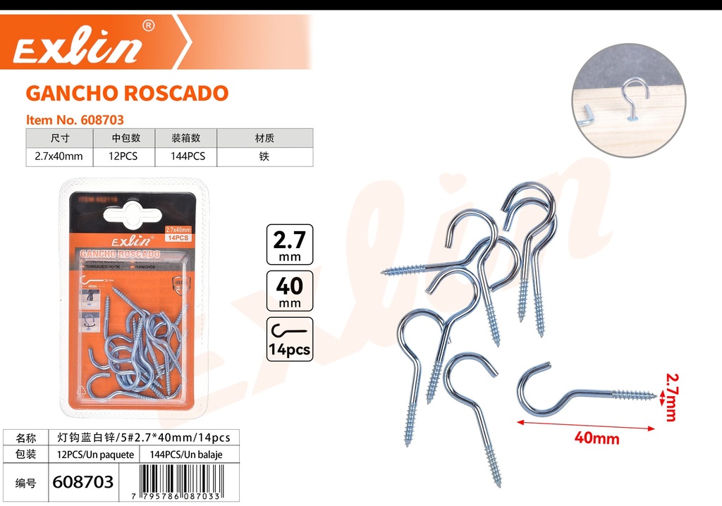 GANCHO ROSCADO