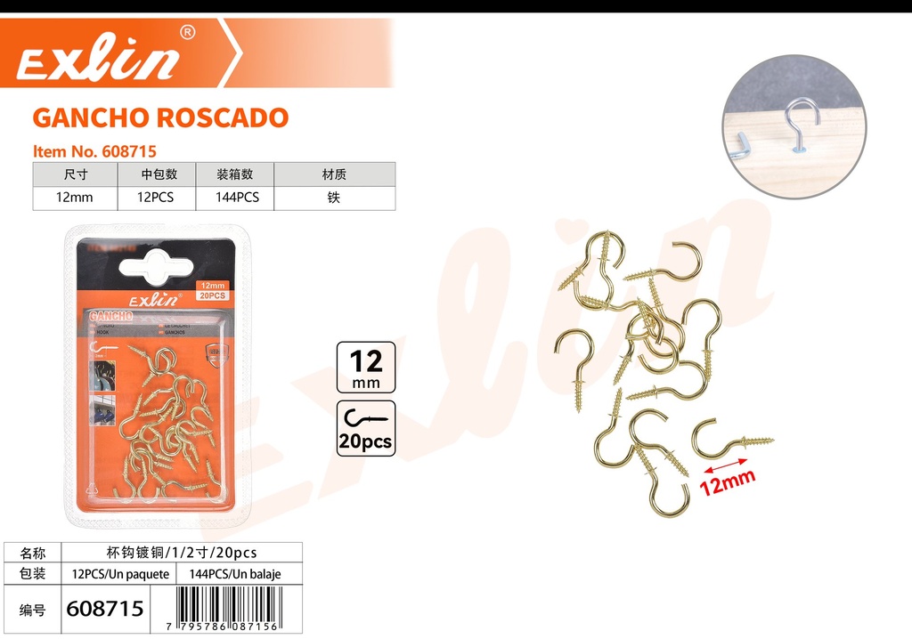 GANCHO ROSCADO