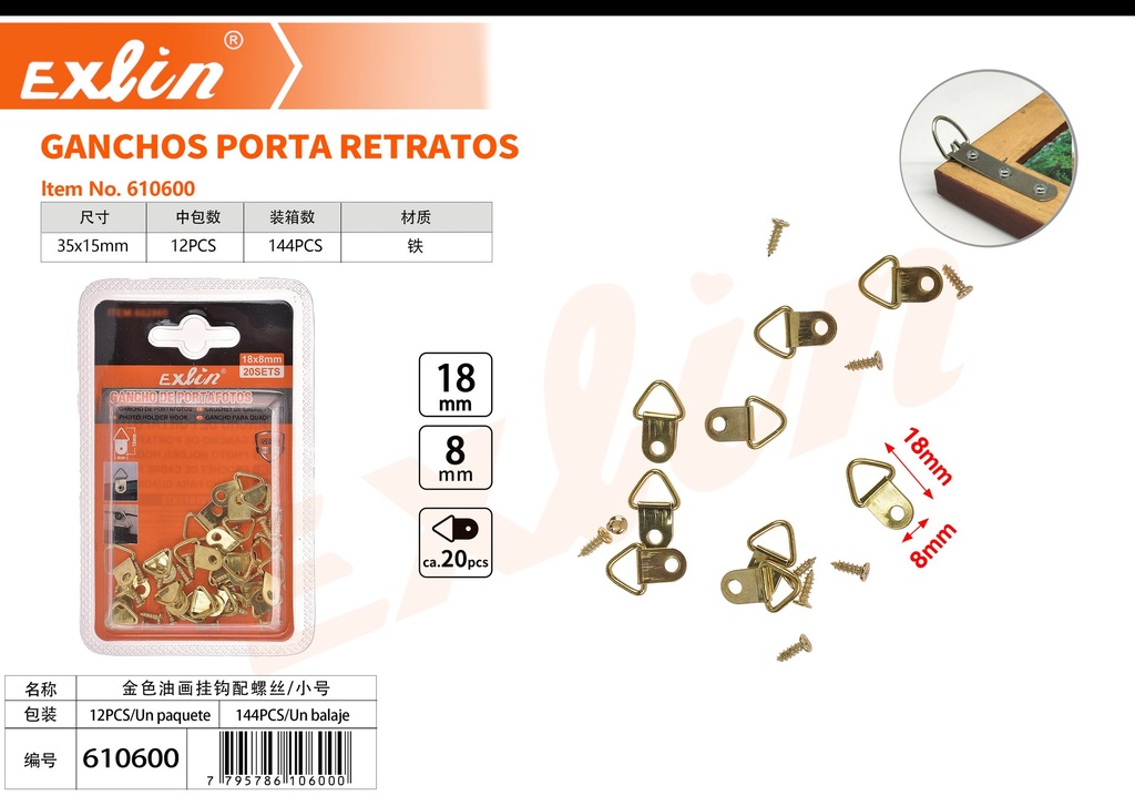 GANCHOS PORTA RETRATOS