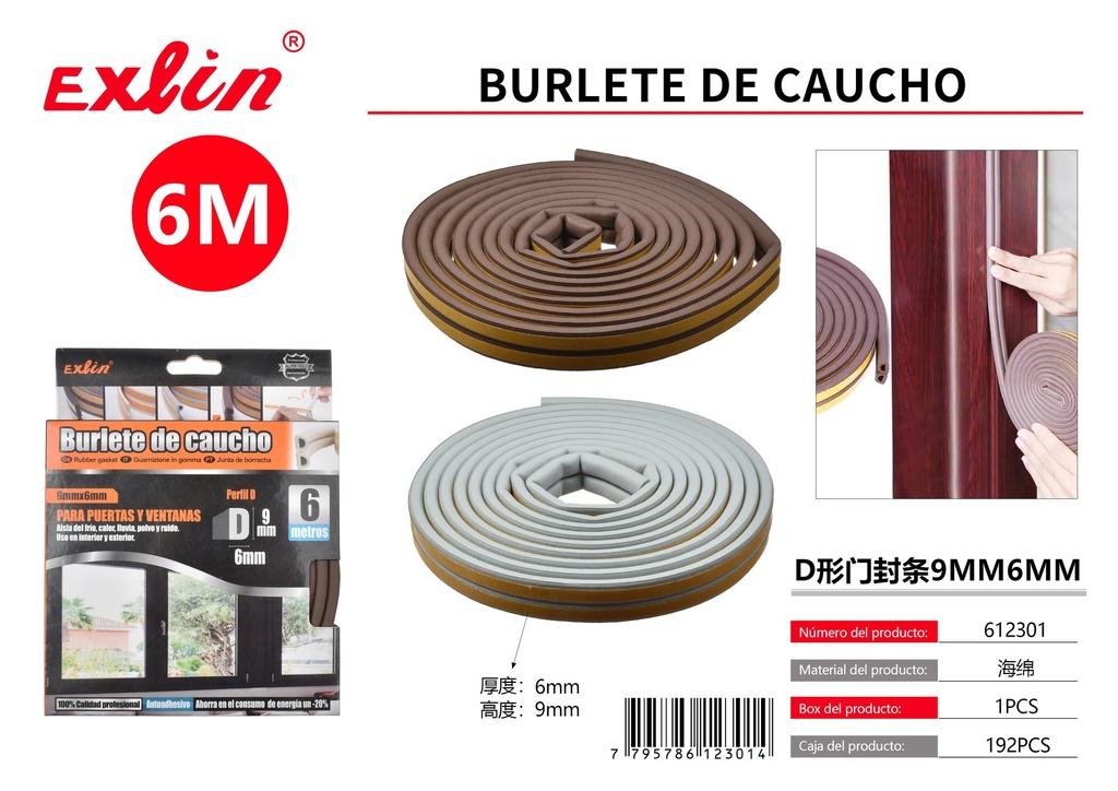 [612301] Burlete de caucho