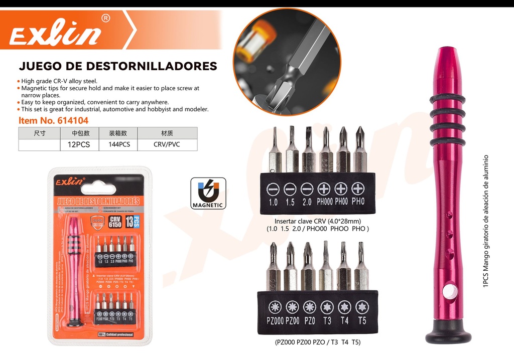 JUEGO DE DESTORNILLADORES