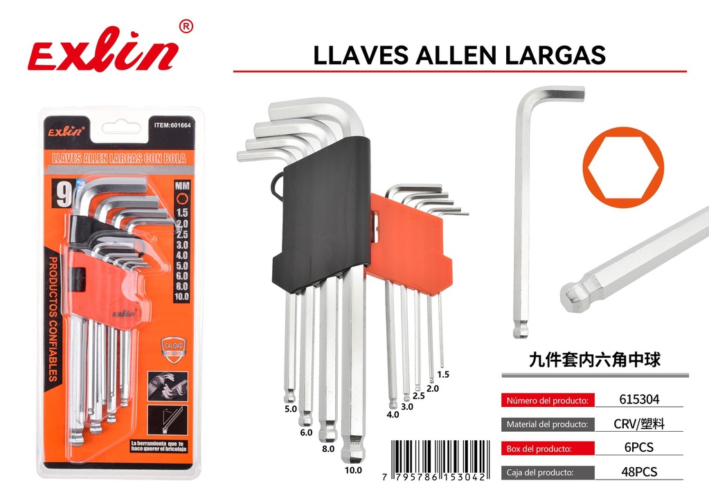[615304] LONG ALLEN KEYS WITH BALL