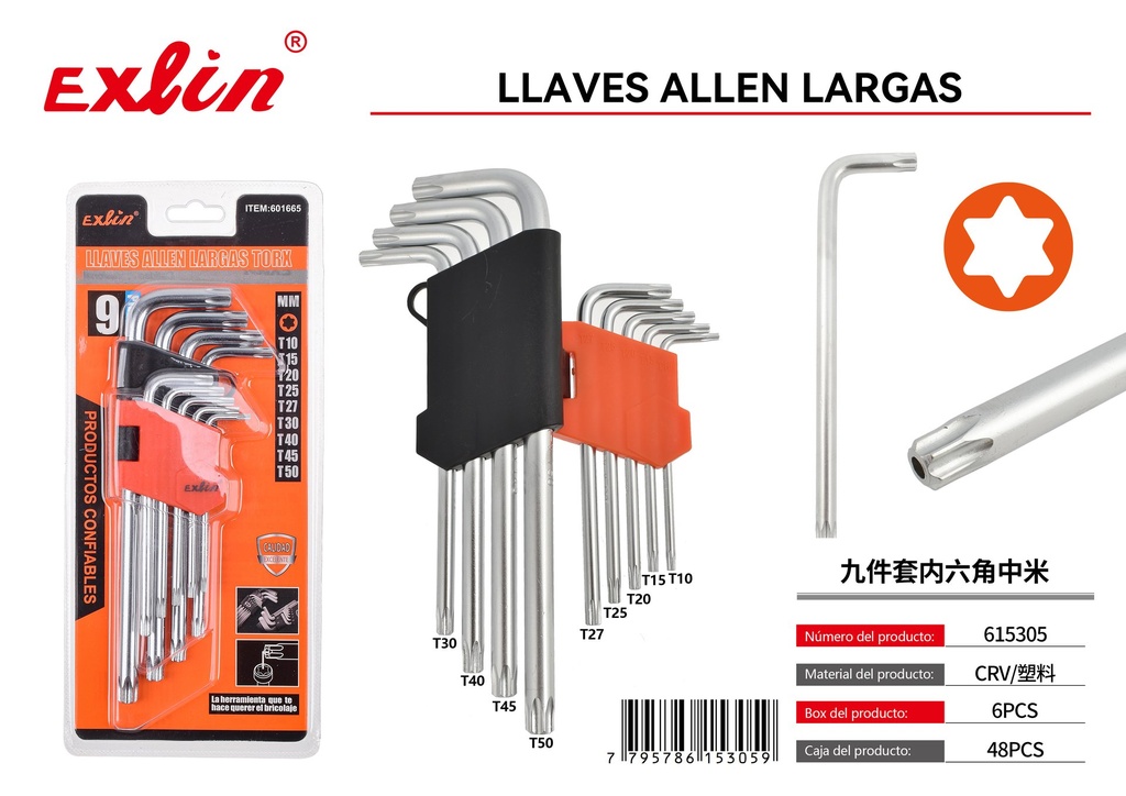 LLAVES ALLEN LARGAS TORX