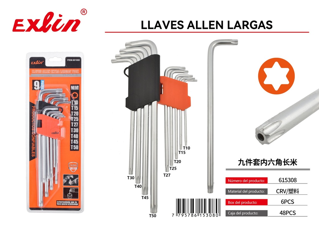 [615308] EXTRA LONG TORX ALLEN KEYS