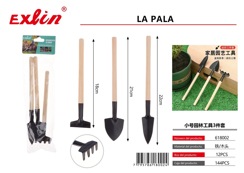 [618002] MINI SET DE HERRAMIENTAS DE JARDIN