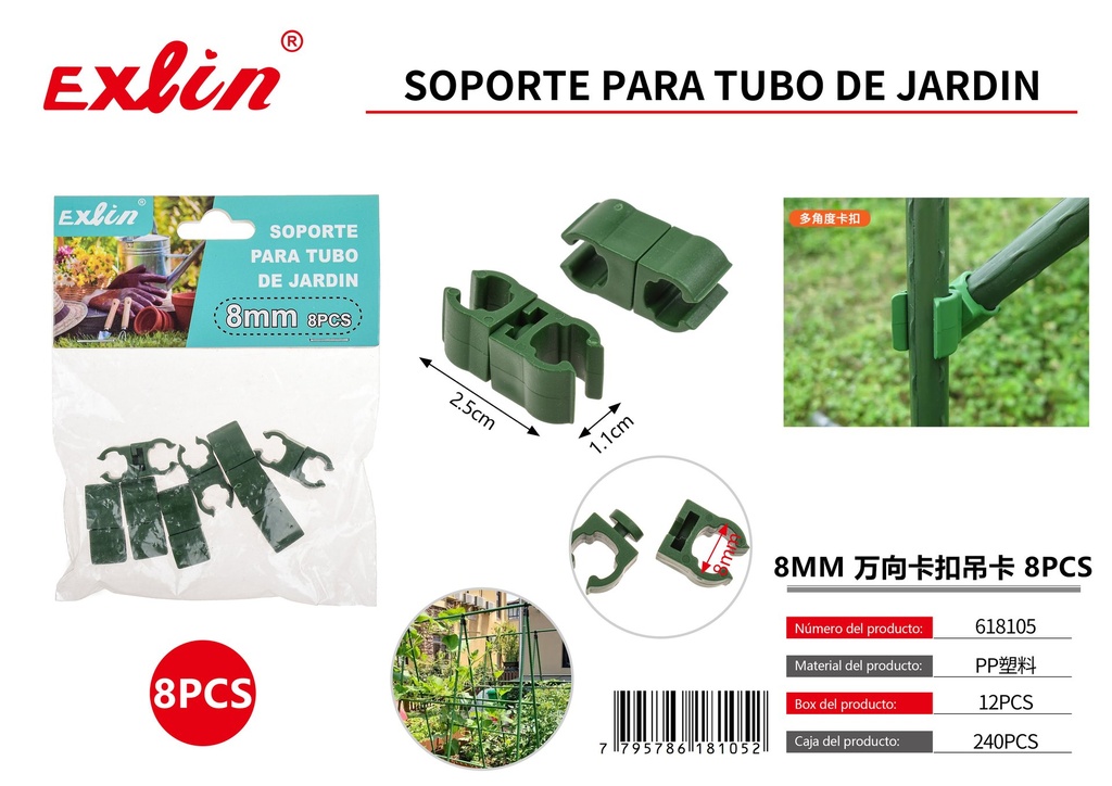 soporte para tubo de jardin