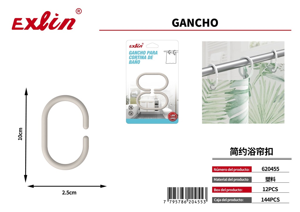 [620455] Hebilla de cortina de baÑo