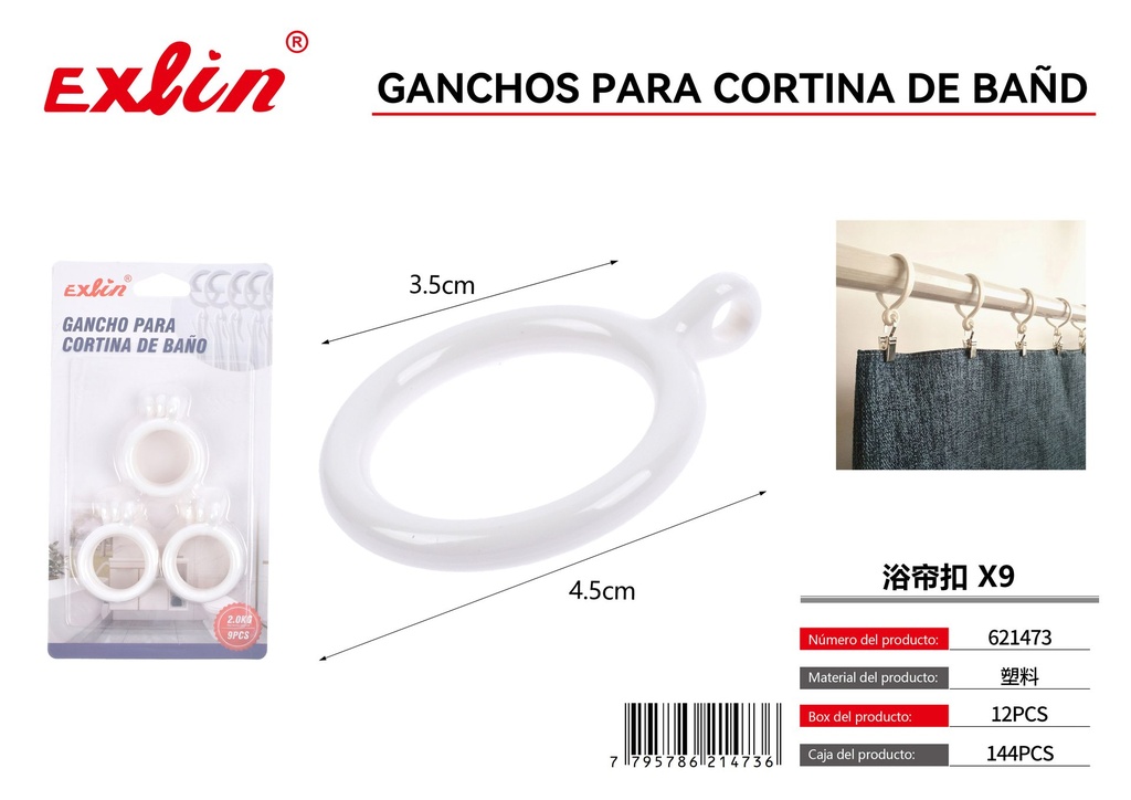 [621473] gancho para cortina de baÑo