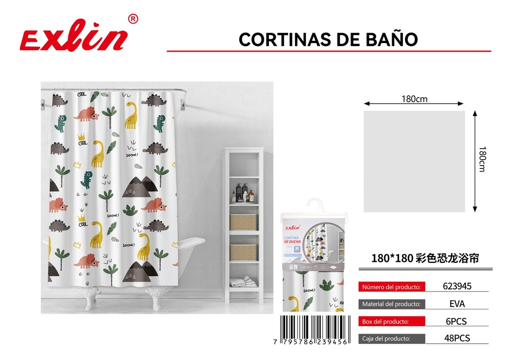 [623945] CORTINA DE DUCHA CON GANCHOS