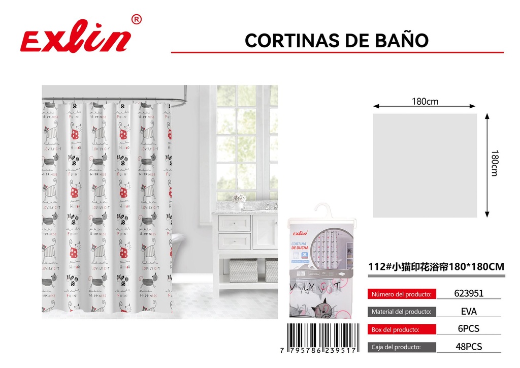 [623951] CORTINA DE DUCHA CON GANCHOS
