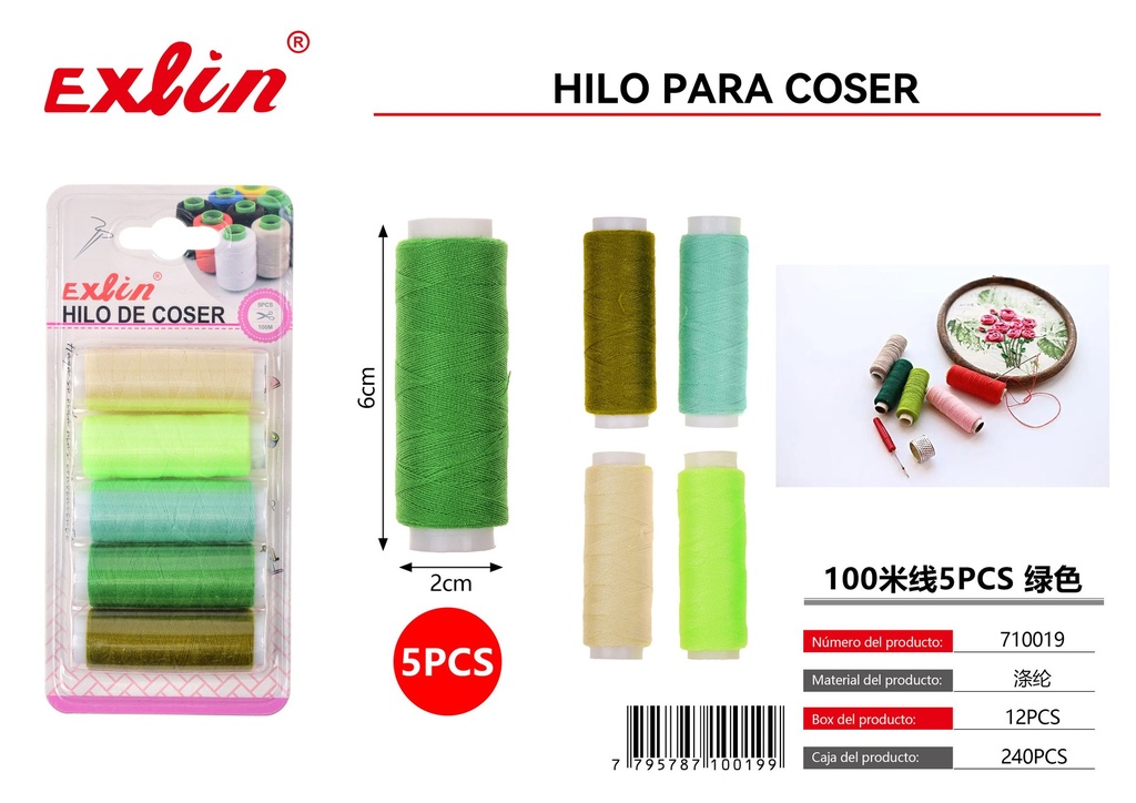 [710019] 100米线5PCS 绿色