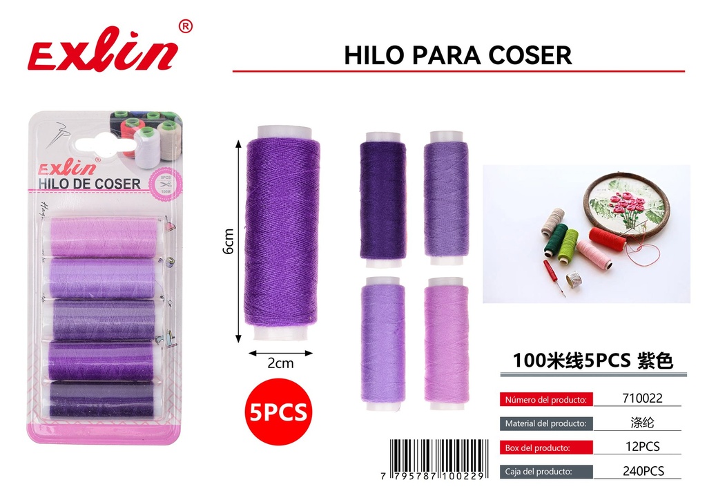 [710022] 100米线5PCS 紫色
