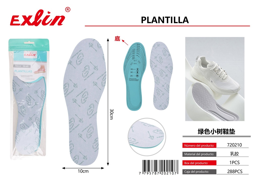 [720210] 绿色小树鞋垫