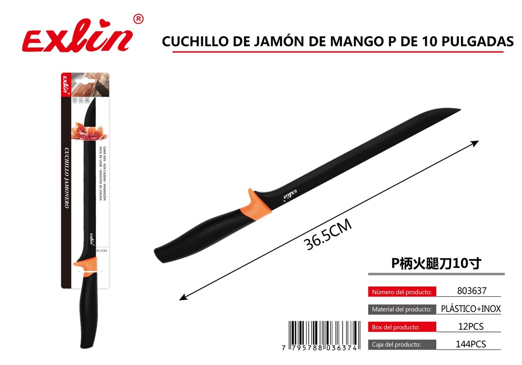 [803637] Cuchillo de jamón de mango P de 10 pulgadas