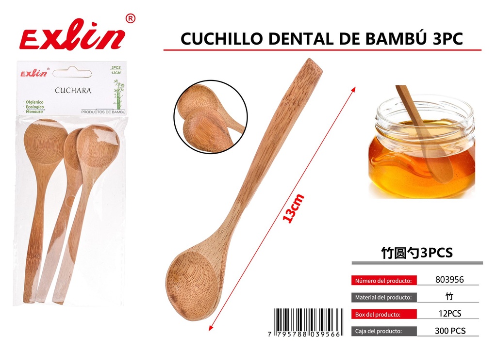 [803956] 3pc Bamboo Spoon