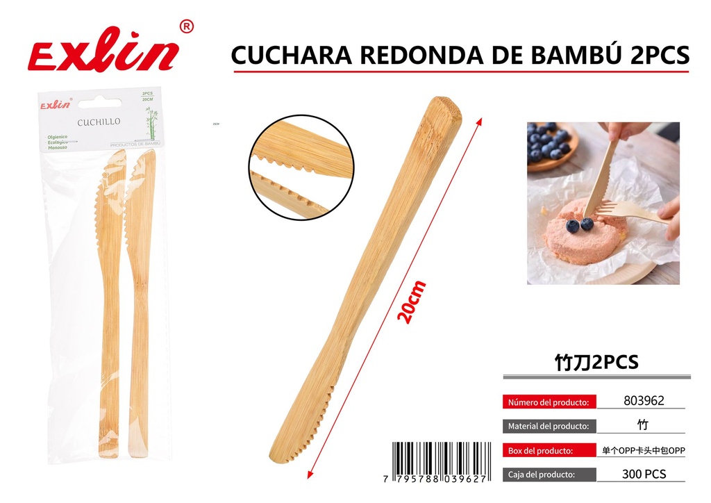 [803962] 2pcs Bamboo Knife
