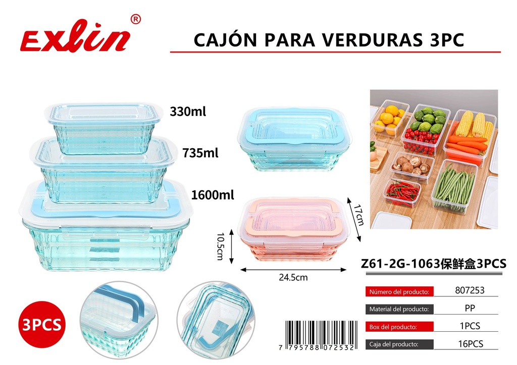[807253] 3PC Crisper Drawer