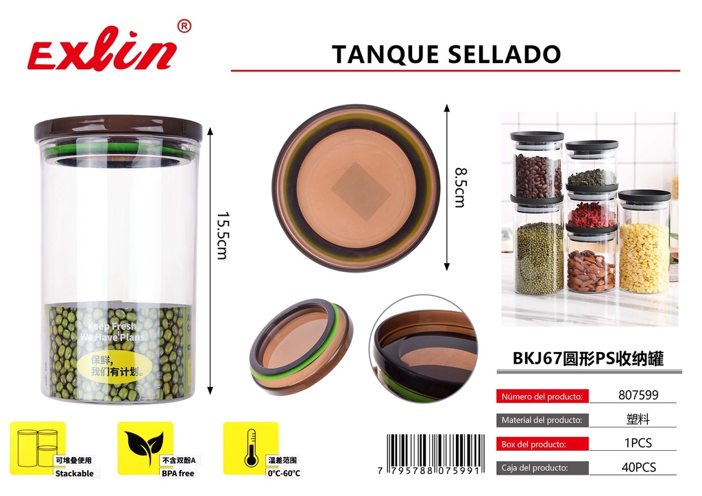 [807599] Bkj67 latas redondas de almacenamiento ps 8,5 * 15,5