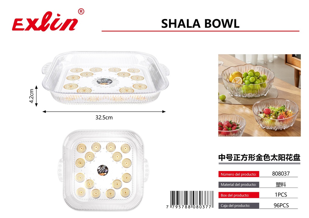 [808037] 中号正方形金色太阳花盘