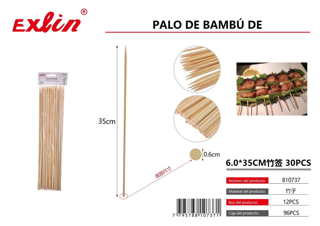[810737] Palo de bambú de 6,0*35 cm 30 Uds