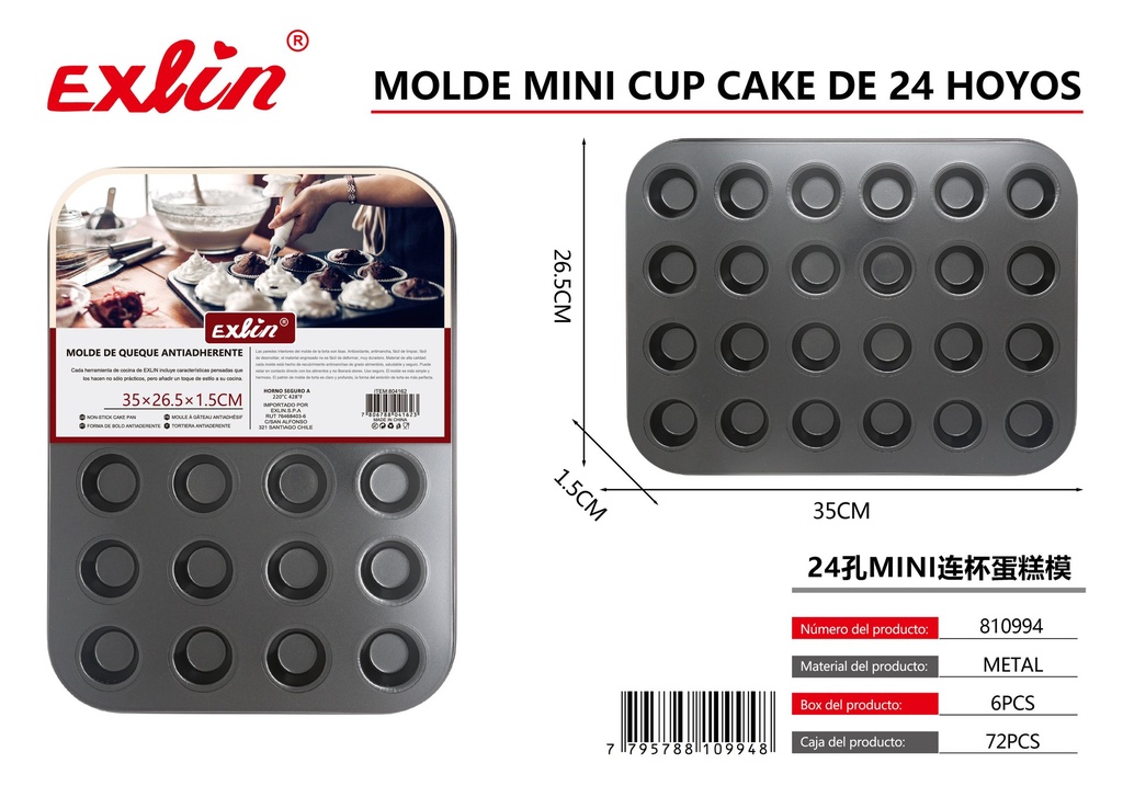 24-hole mini cup cake mold