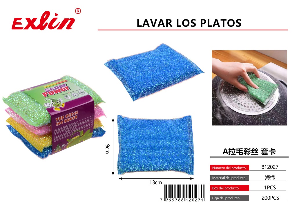 4 tabletas de algodón para lavar los platos