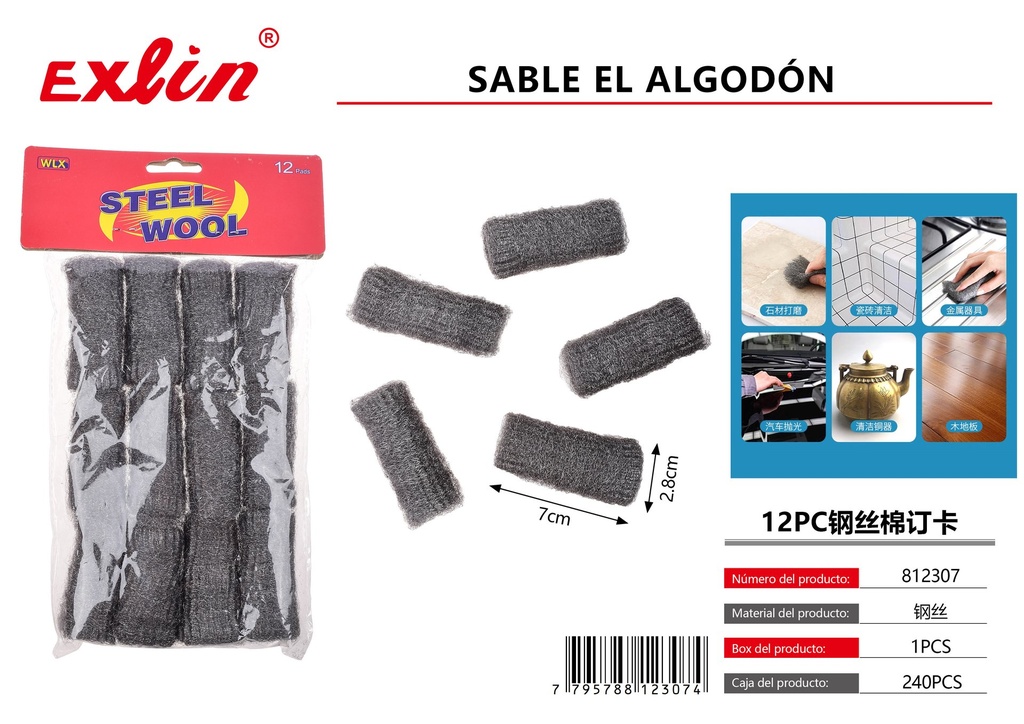 Algodón de alambre de acero para lavar los platos