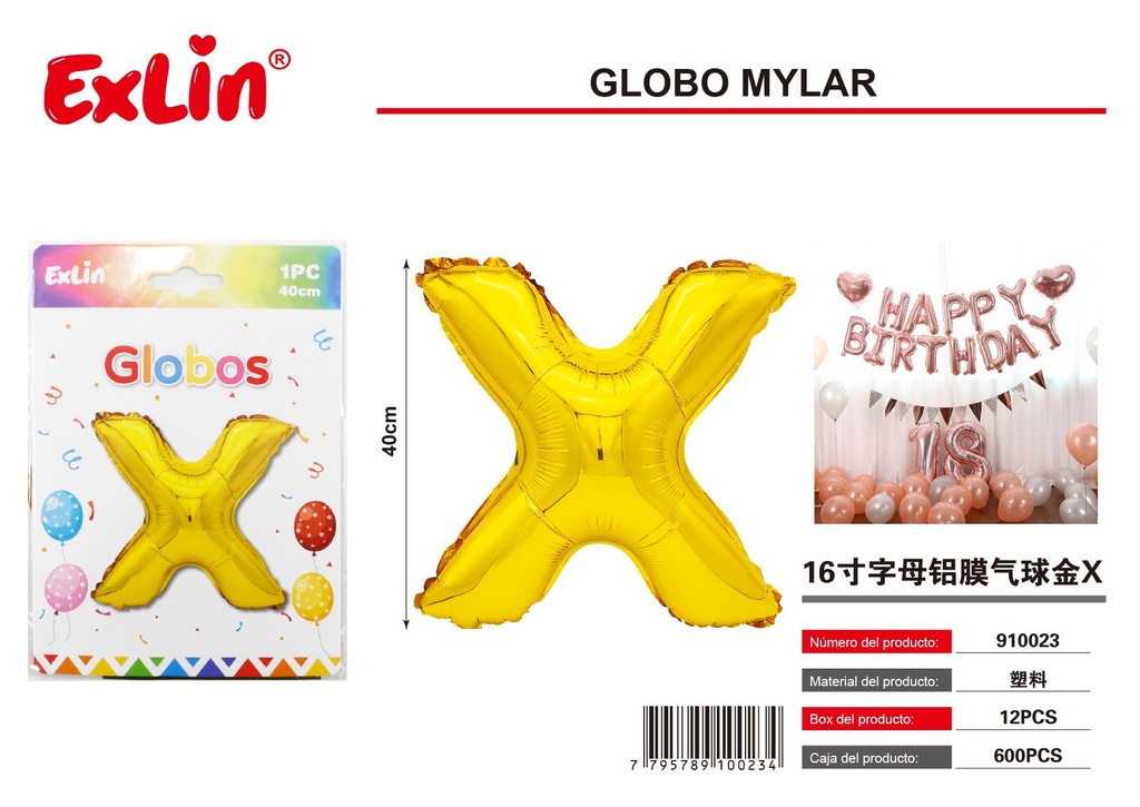 [910023] Mylar X Balloon