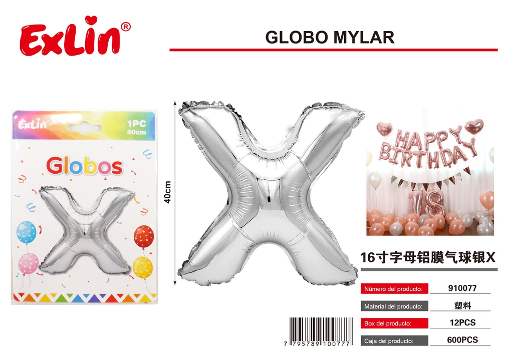 [910077] Globo mylar X