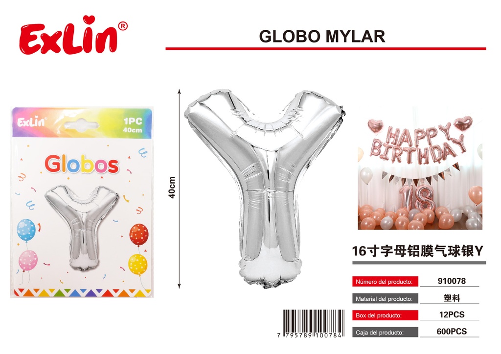 [910078] Globo mylar Y