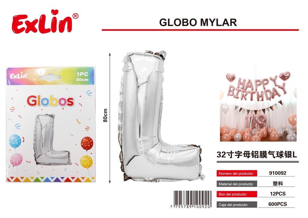 [910092] Globo mylar L