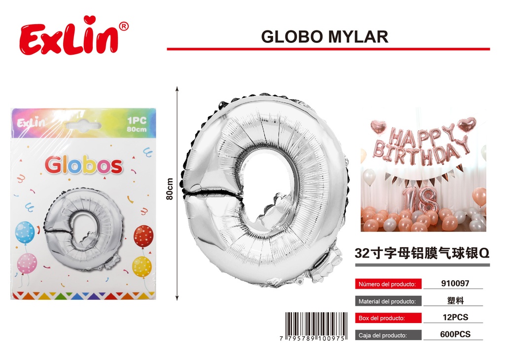 [910097] Globo mylar Q