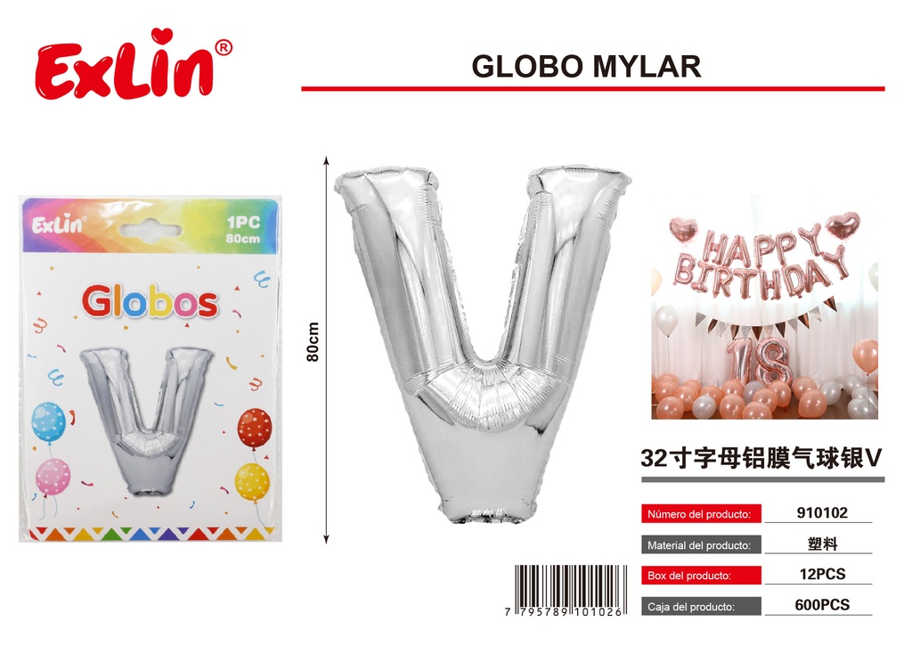 [910102] Globo mylar V