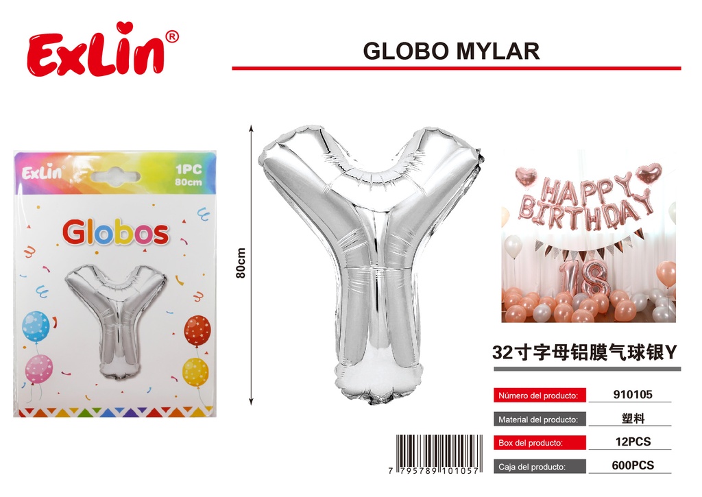 [910105] Globo mylar Y
