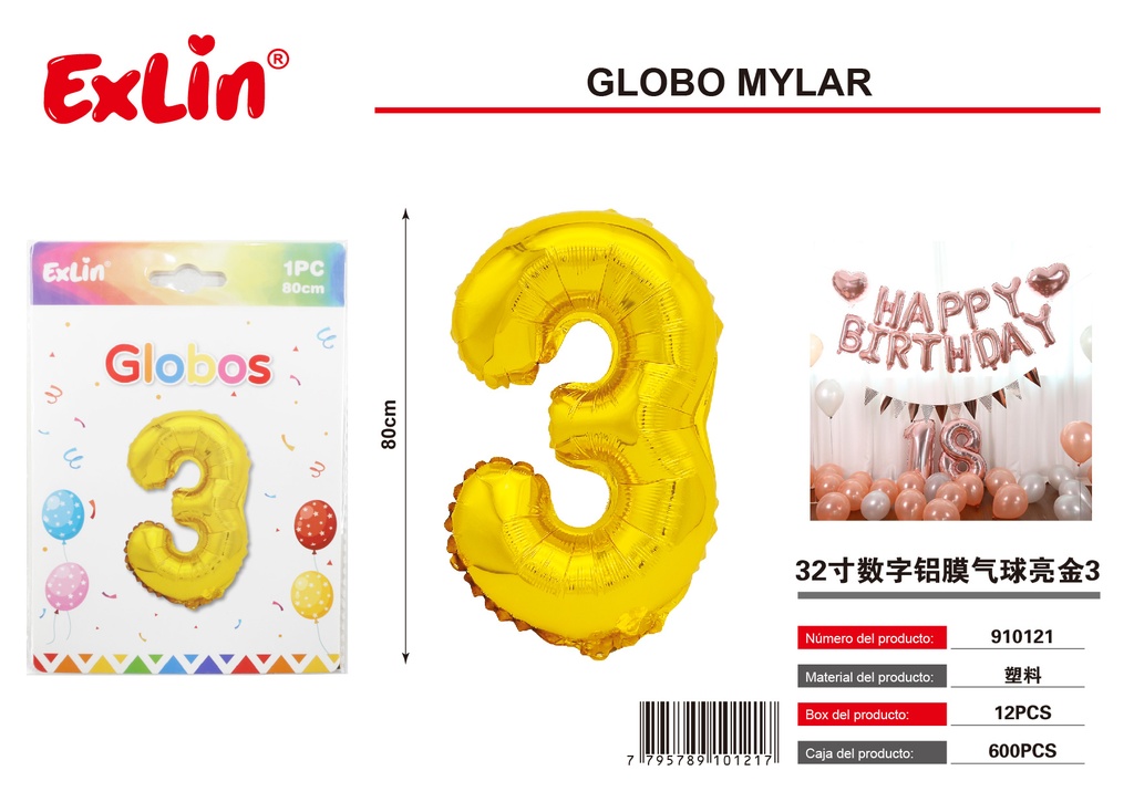 [910121] Globo mylar 3