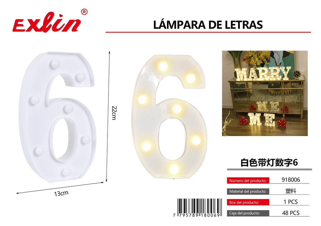 [918006] Numero led 6