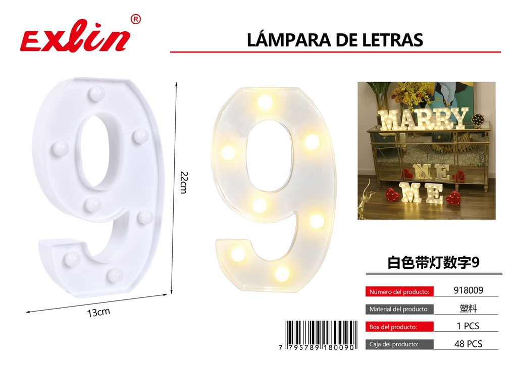 [918009] Numero led 9