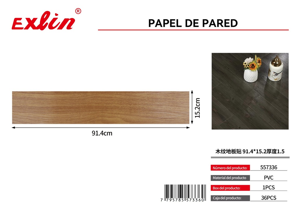 [557336] Piso Vinílico Autoadhesivo Símil Madera