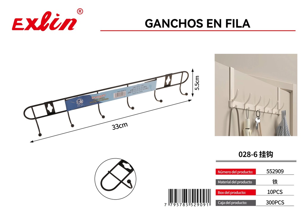 [552909] 028-6 Perchero para Puerta