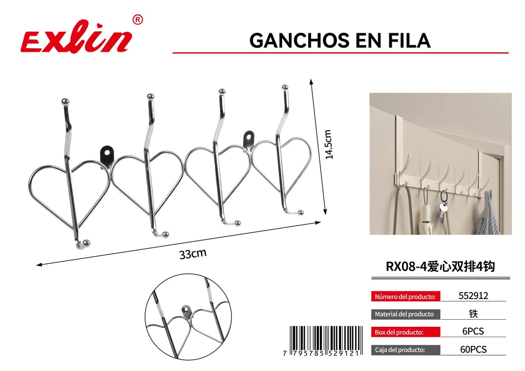 [552912] RX08-4 Perchero para Puerta