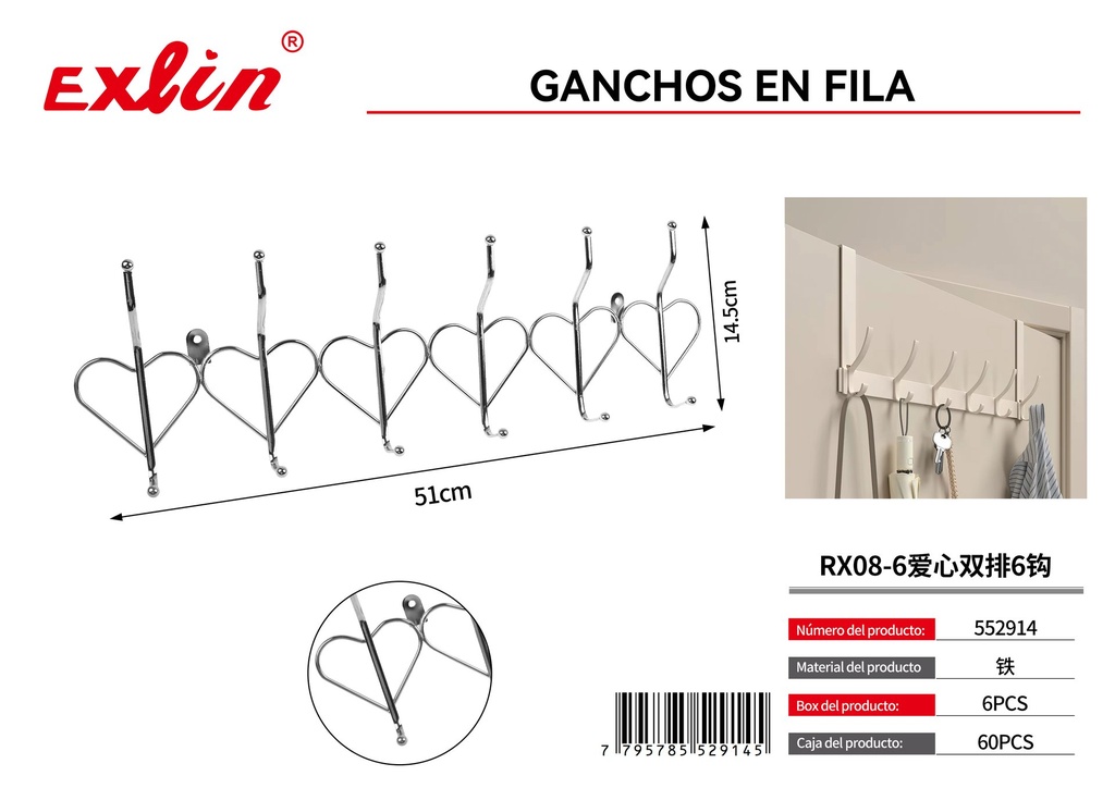 [552914] RX08-6 Perchero para Puerta