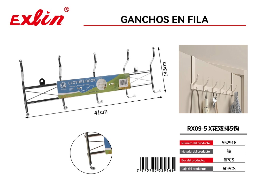 [552916] RX09-5 X Perchero para Puerta