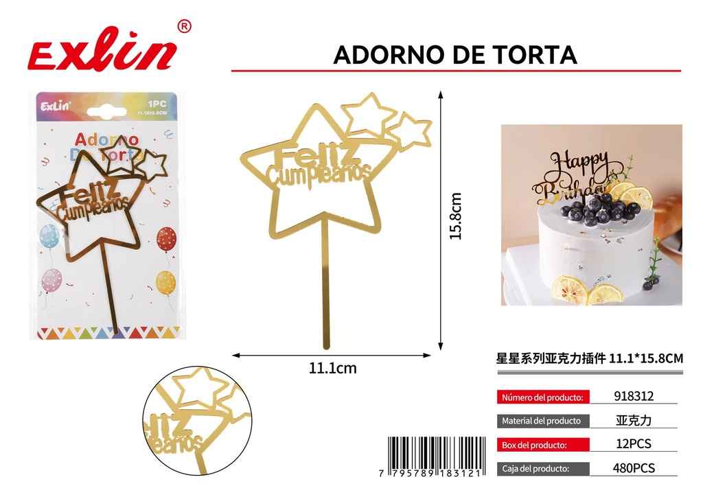 [918312] Topper para Torta