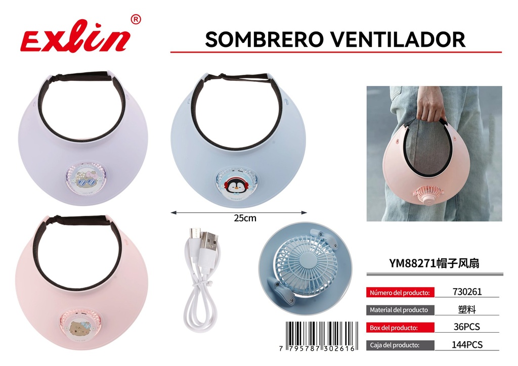 [730261] Ventilador Portátil para Gorra / Sombrero